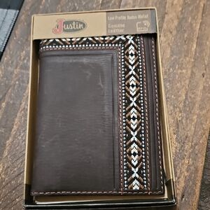 Justin Boots Dark Brown Leather Rodeo Wallet